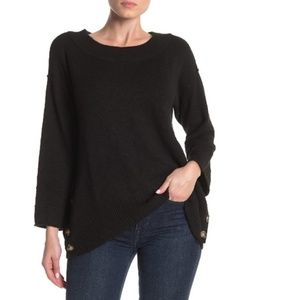 Democracy Side Button Boatneck Sweater